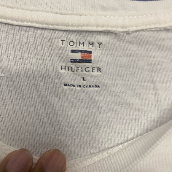 Unique Vintage Tommy  Hilfiger 3/4 Sleeve T- Shirt No Face Graphics Stitched L - Picture 5 of 7